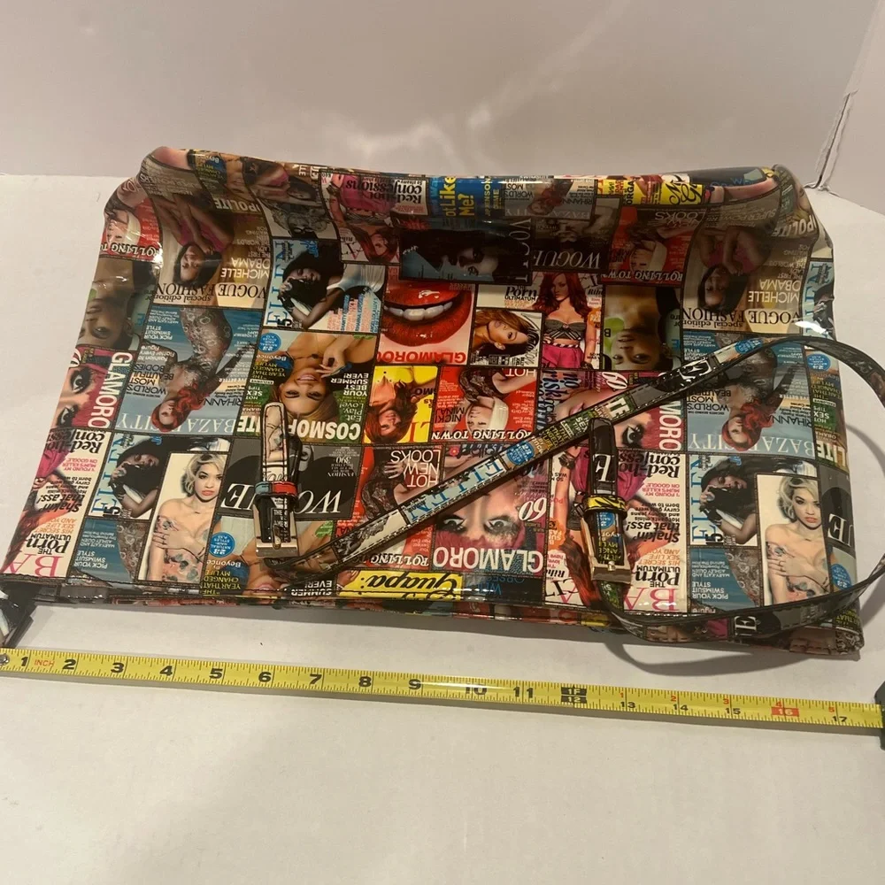 Multicolor Magazine Tote with an Eclectic Collage of Iconic Magazine Covers - Picture 11 of 14